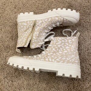 Brand new, never worn, Lucky Brand size 8M, cheetah print high tops